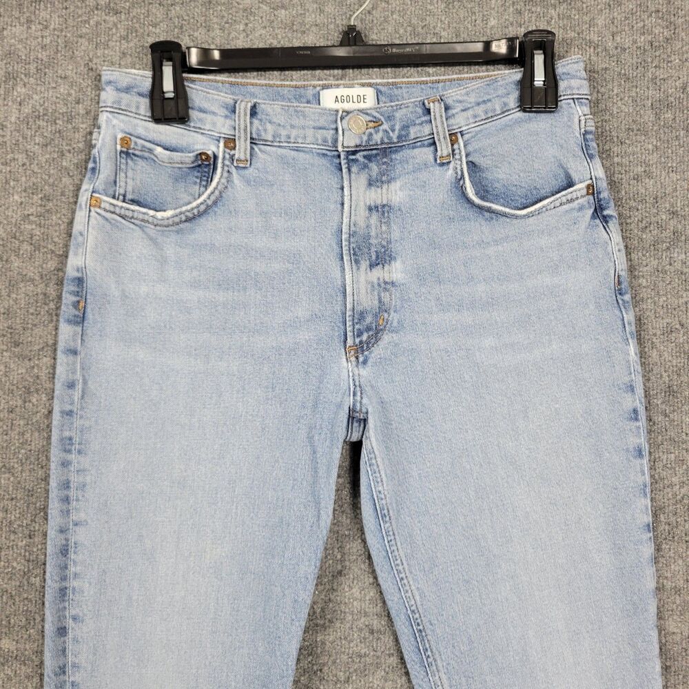 AGOLDE Willow Mid Rise Slim Crop Stretch Denim Blue Jeans Organic Cotton SIZE 30 - Picture 4 of 13